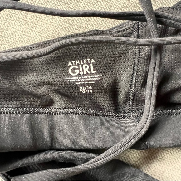 Athleta Girl Strappy Sports Bra Black Girls 14 XL - Picture 3 of 3